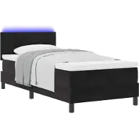 vidaXL LED Boxspringbett mit Kopfteil Schwarz 100 x 200 cm Samt