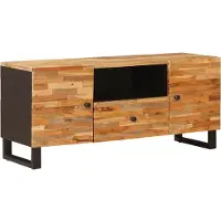 vidaXL TV-Schränk mit Regal Braun 105 x 33 x 46 cm Massivholz Mango