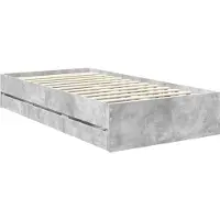 vidaXL Bettrahmen mit Kopfteil Beton Grau 90 x 200 cm Ingenieurs Holz