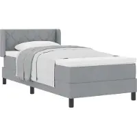 vidaXL Boxspringbett mit Kopfteil Hellgrau 190 x 90 cm Stoff