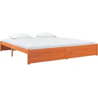 vidaXL Bettrahmen Wachsbraun 180 x 200 cm Massivholz Kiefer