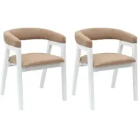 vidaXL Esszimmerstühle 2 Stk. Massives Gummiholz Weiß 54 x 57 x 73 cm