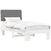 vidaXL Bettgestell mit gepolstertem Kopfteil Hellgrau 80 x 200 cm