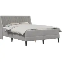 vidaXL Bettgestell mit Matratze Hellgrau 120 x 190 cm Samt