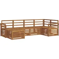 vidaXL Outdoor-Sofagarnitur 6 stk. Natur Polyester