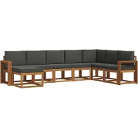 vidaXL Outdoor-Sofagarnitur 8 stk. Natur und Anthrazit