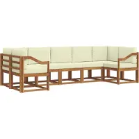 vidaXL Outdoor-Sofagarnitur 7 stk. Natur und Creme