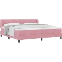 vidaXL Boxspringbett mit Kopfteil Rosa 200 x 200 cm Samt