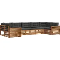 vidaXL Outdoor-Sofagarnitur 7 Stk. Natur und Anthrazit