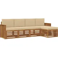 vidaXL Outdoor-Sofagarnitur 5 stk. Natur und Beige