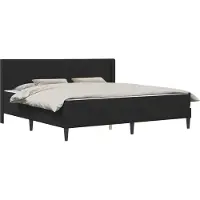 vidaXL Bettgestell mit Matratze mit Kopfteil Schwarz 200 x 200 cm Samt