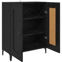 vidaXL Sideboard Schwarz Eichen-Optik 69,5 x 34 x 90 cm Holzwerkstoff