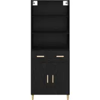 vidaXL Highboard Schwarz Eichen-Optik 69,5 x 32,5 x 180 cm