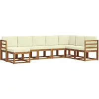 vidaXL Outdoor-Sofagarnitur 8 stk. Natur und Creme