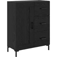 vidaXL Highboard Schwarz Eichen-Optik 69,5 x 34 x 180 cm Holzwerkstoff