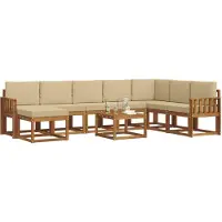 vidaXL Outdoor-Sofagarnitur 9 Stk. Natur und Beige