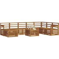 vidaXL Outdoor-Sofagarnitur 9 stk. Natur