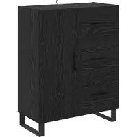 vidaXL Highboard 2 Stk. Schwarz Eichen-Optik 69,5 x 34 x 180 cm
