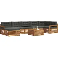 vidaXL Outdoor-Sofagarnitur 8 Stk. Natur und Anthrazit