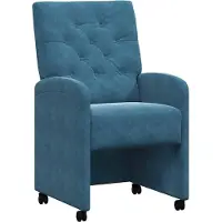 vidaXL Esszimmerstühle mit Rollen 2 Stk. Samt Blau 58 x 67 x 97 cm