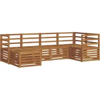 vidaXL Outdoor-Sofagarnitur 6 stk. Natur Polyester