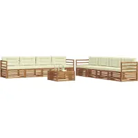 vidaXL Outdoor-Sofagarnitur 9 stk. Natur und Creme