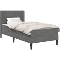 vidaXL Bettgestell mit Matratze Dunkelgrau 90 x 200 cm Samt
