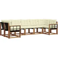vidaXL Outdoor-Sofagarnitur 7 stk. Natur und Creme