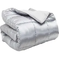 vidaXL Winterbettdecke Silber 220 x 240 cm Satin und Mikrofaser