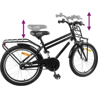 vidaXL Kinderfahrrad 20 Zoll für 6-11 Jahre alt Schwarz