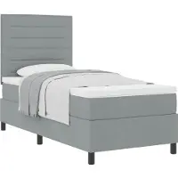 vidaXL Boxspringbett mit Matratze Hellgrau 90 x 190 cm Stoff