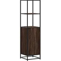 vidaXL Highboard Braun Eichen-Optik 35,5x35x139cm Holzwerkstoff Metall