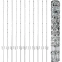 vidaXL Wildzaun mit Pfosten 25 x 1 m Verzinkter Stahl Silber Netz