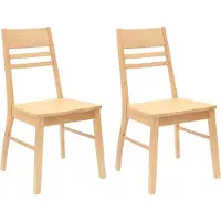 vidaXL Esszimmerstühle 2 pcs Natur 43 x 54 x 89 cm Massives Gummiholz