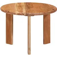 vidaXL Nesting-Couchtische 3 stk. Braun Ø 54 x 40 cm Massivholz Akazie