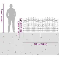 vidaXL Gartenzaun KAMPEN 240 x 140 cm Pulverbeschichteter Stahl Weiß