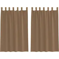 vidaXL Voile Vorhänge mit Schlaufen 2 Stk. Hellbraun 140x175 cm