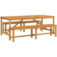 vidaXL Garten Essgruppe 3 Stk. Braun Massivholz Akazie