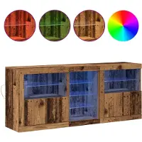 vidaXL LED-Sideboard Altholz 162 x 37 x 67 cm Holzwerkstoff