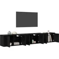 vidaXL Wand-TV-Schrank Set 3 stk. Schwarz Eichen-Optik Holzwerkstoff