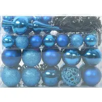 vidaXL Weihnachtskugel-Set 61 stk. 150 LEDs Warmes Weiß Ø 6 cm