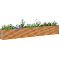 vidaXL Hochbeet Hellbraun 485 x 50 x 68 cm Verzinkter Stahl