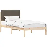 vidaXL Bettgestell mit gepolstertem Kopfteil Taupe 100 x 200 cm