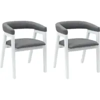vidaXL Esszimmerstühle 2 Stk. Massives Gummiholz Weiß 54 x 57 x 73 cm