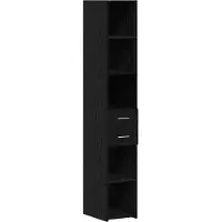vidaXL Bücherregal Schwarz Eichen-Optik 30 x 42,4 x 185,2 cm