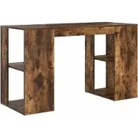 vidaXL Schreibtisch Geräucherte Eiche Holzwerkstoff 130 x 50,5 x 75 cm