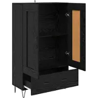 vidaXL Highboard Schwarz Eichen-Optik 69,5 x 31 x 115 cm Holzwerkstoff