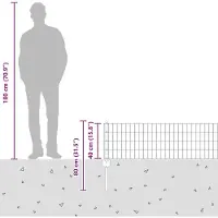 vidaXL Euro-Zaun mit Pfosten 10 x 0,4 m Verzinkter Stahl Silber Netz