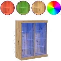 vidaXL LED-Sideboard Artisan-Eiche 81 x 37 x 100 cm Holzwerkstoff