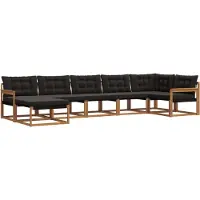 vidaXL Outdoor-Sofagarnitur 7 stk. Natürlich und Schwarz
